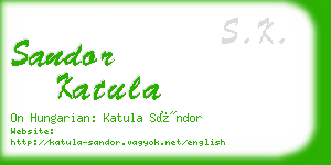 sandor katula business card